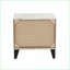 Table de chevet rustique en chêne crème avec plateau en faux marbre