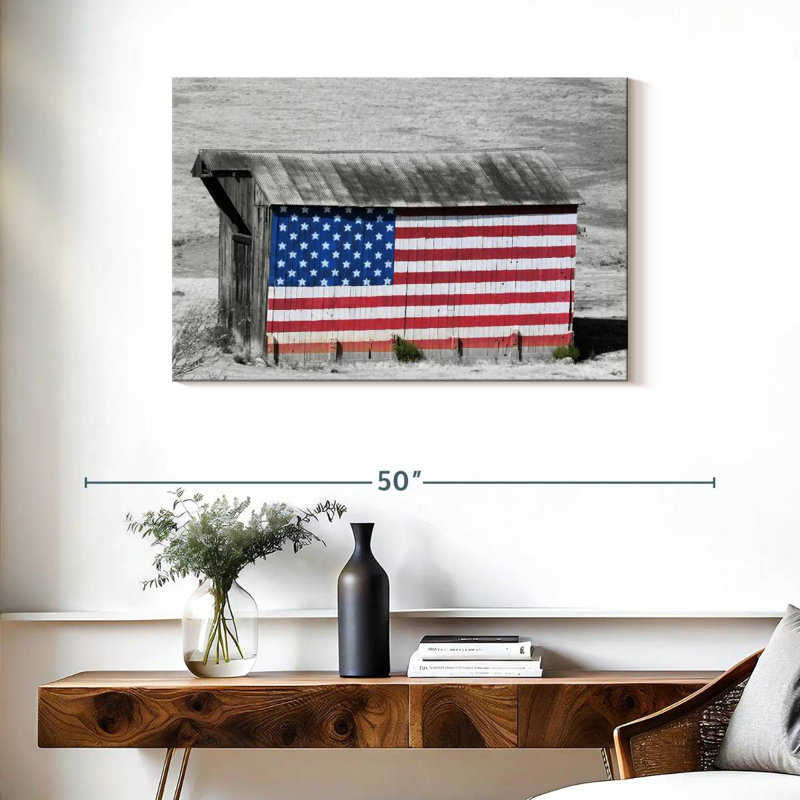 Drapeau américain Borges Barn, H 24 po x l 36 po