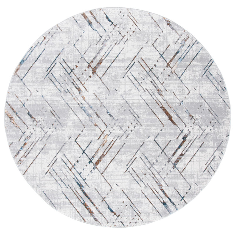 Tapis à motif géométrique Sonoma Performance, Rond 6 pi 7 po