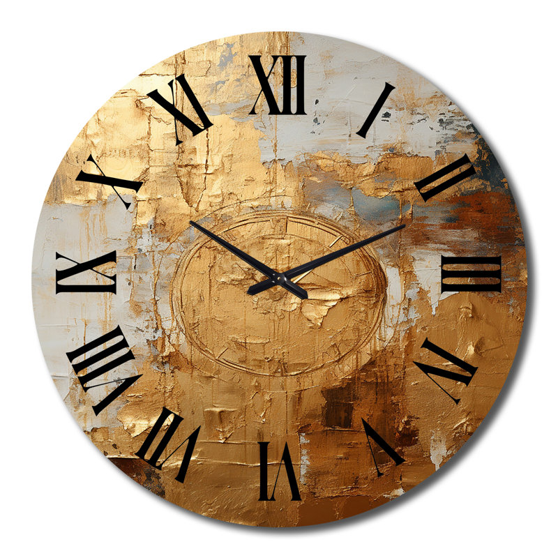 Horloge murale, décor abstrait doré rétro - Ensemble rétro doré II, Grand