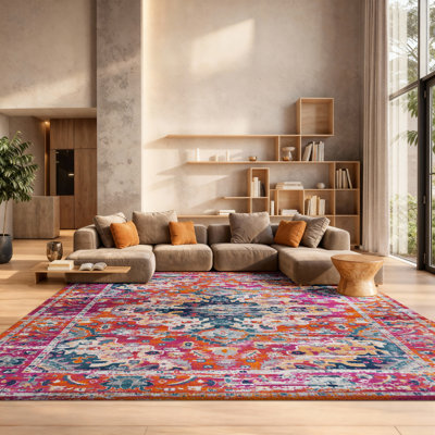 Felty 154 Area Rug In Fuchsia / Gold