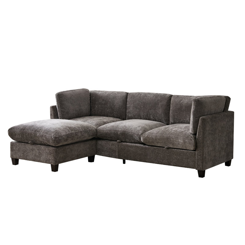 Multifunctional Sectionals With Storage, Chenille, Modern L Shape Sofa For Home