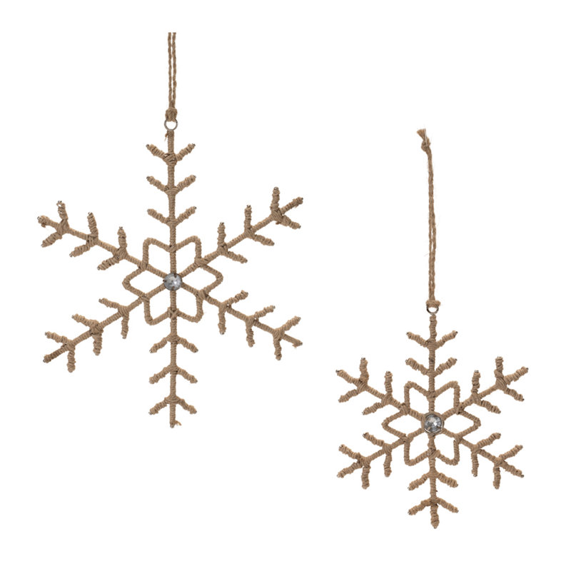 Ensemble de 6 flocons de neige en jute (ensemble de 6)
