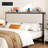 Headboard With Storage And Charging Station, Upholstered Storage Headboard Only With Bed Frame Brackets Adapter, Button Tufted Design, Easy Assembly-186466654-186466655