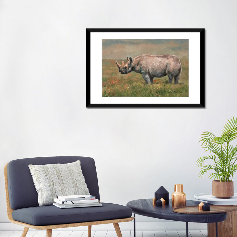 « black rhino », reproduction d’impression sur toile, H 8 po x l 12 po x P 0,75 po, Toile tendue, Pas de tapis