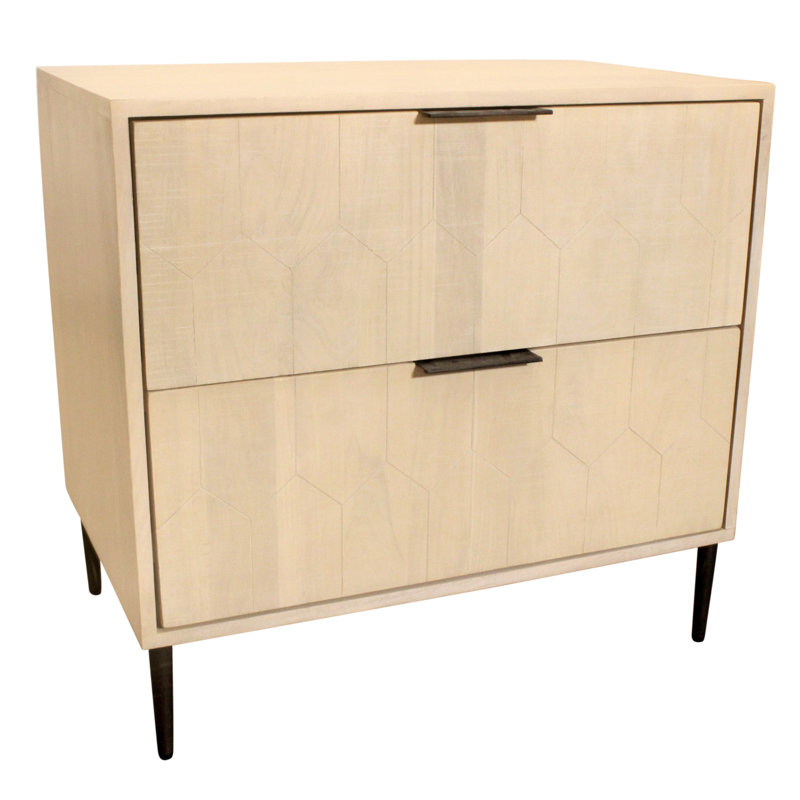Table de chevet 2 tiroirs Hockman