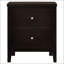 Table de chevet rectangulaire à 2 tiroirs avec beaucoup de rangement et cadre en bois durable Garrett Cappuccino pour chambres élégantes