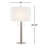 Maibrit 29" Metal Table Lamp in Polished Nickel and White Linen Shade