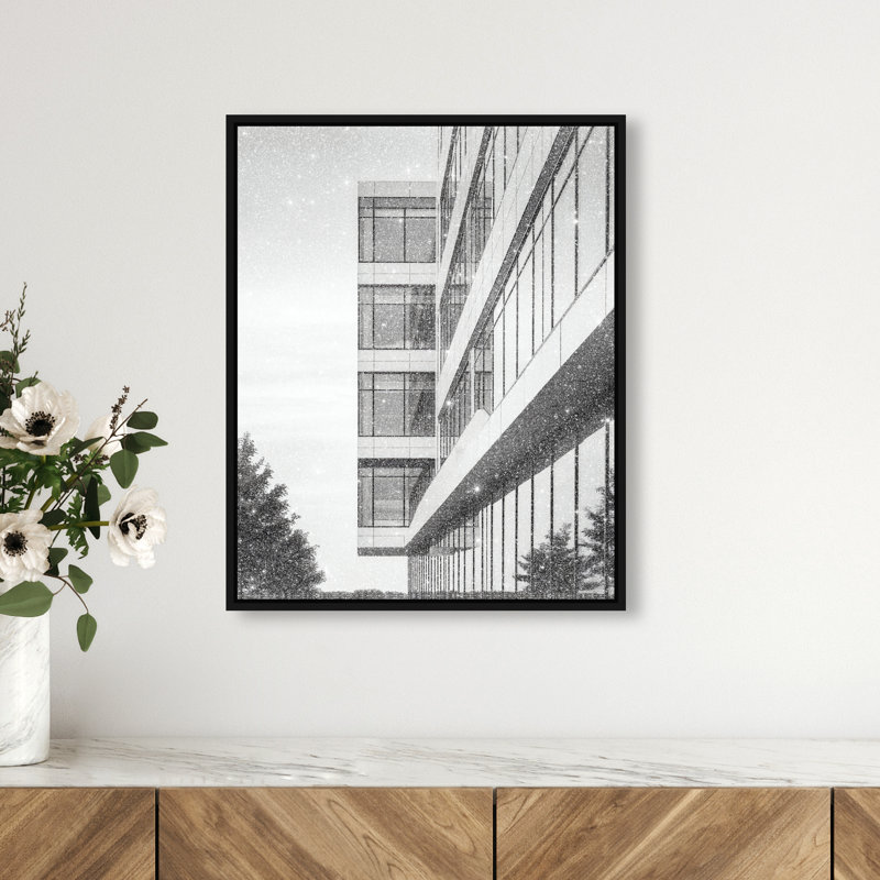 Glass Labyrinth II Architecture Canvas Print by Oliver Gal, Black Frame, 16 x 20, 17"H x 21"W, Black Floater Frame