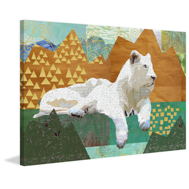«White Lion» par Claudia Schoen - impression sur toile, 24 po x 36 po