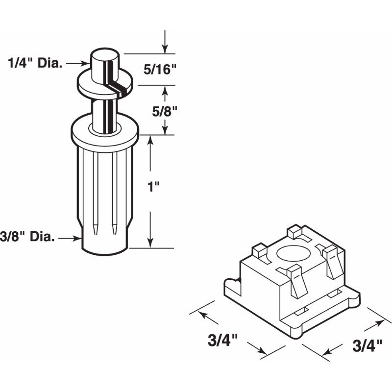 Ensemble de guide de porte pliable 3/8 po Prime-Line, portes d'alliance