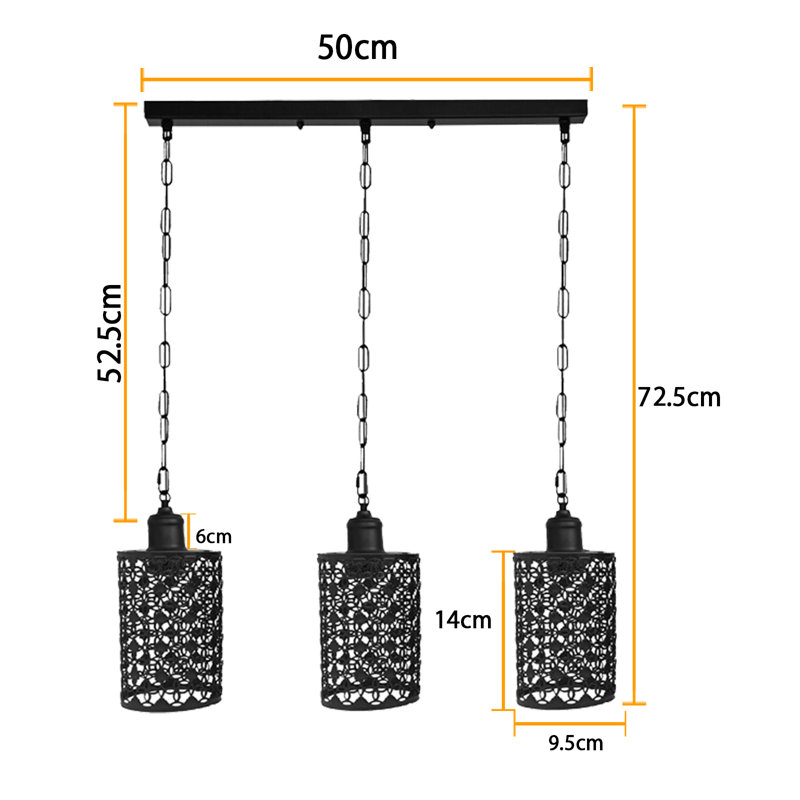 Timote 3 - Light Kitchen Island Pendant, Black