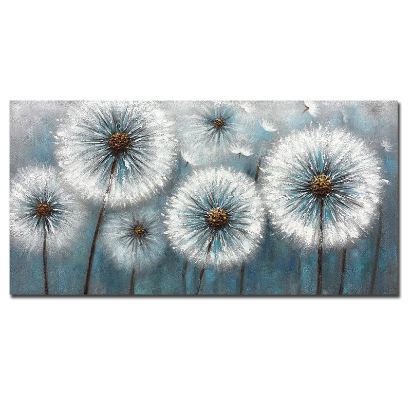 Art mural 3D sur toile, peinture abstraite de pissenlit