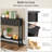  60'' Long Narrow Console Table w/4 Drawers & Open Storage Shelf Anti-Tip Kit Black-577661728