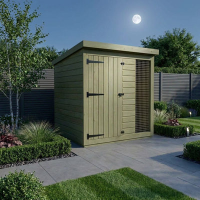 Total Sheds 4ft x 4ft Dog Run Short - Outdoor Dog Kennel - Pressure Treated Timber - UK Manufactured