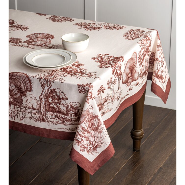 Maison d' Hermine Rectangle Floral Christmas Cotton Tablecloth