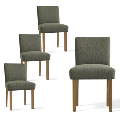 Ensemble de 4 chaises de salle à manger rembourrées en lin massif de 18,5 po Encline