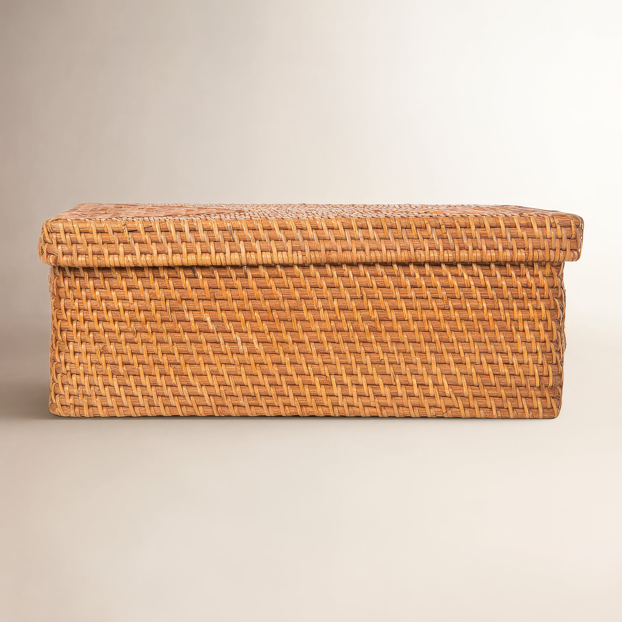 Wicker Storage Bin 1, Brown