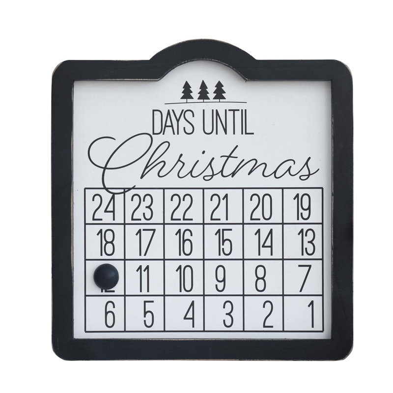 Calendrier à rebours mural en bois avec aimant Days Days Christmas