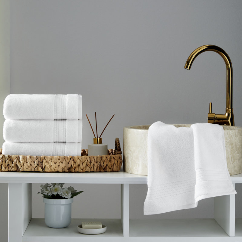 Ozdilek 4-Piece Hand Towel 16x30 Hand Towel 575 GSM – 100% Turkish Cotton, Luxury Soft Velour, Quick Dry & Absorbent, Fade-Resistant, Comfortable Cotton Towel
