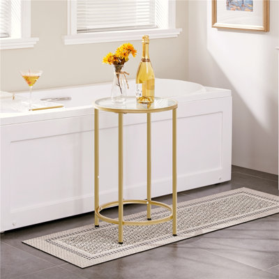 Table d'appoint ronde avec plateau en verre