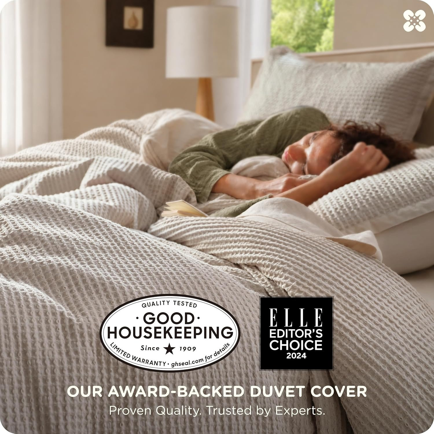 Essential Collection Cotton Duvet Cover Set, King Duvet Cover + 2 King Shams, Beige