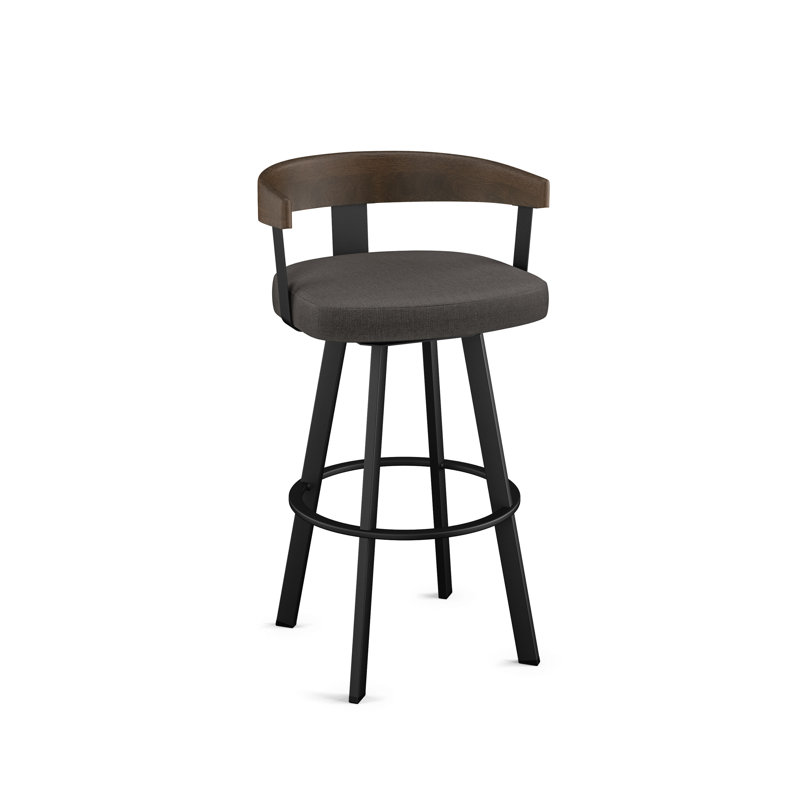 Drees Swivel Counter & Bar Stool with Wood Backrest