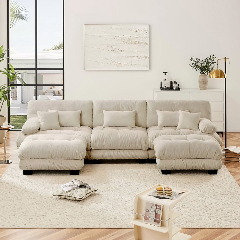 Canapé modulaire Luxury Luxury, H 35,4 po x l 133,8 po x P 59,6 po, Café, 3