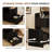 3 in 1 Vanity Desk with 3 Drawers and Rolling Stool, Compact Vanity with Flip Top Mirror and Lights, Modern Small Makeup Vanity Table with Charging-2048360993