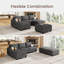  Canapé-lit modulaire rembourré avec rangement en velours côtelé pour petits espaces-652997096