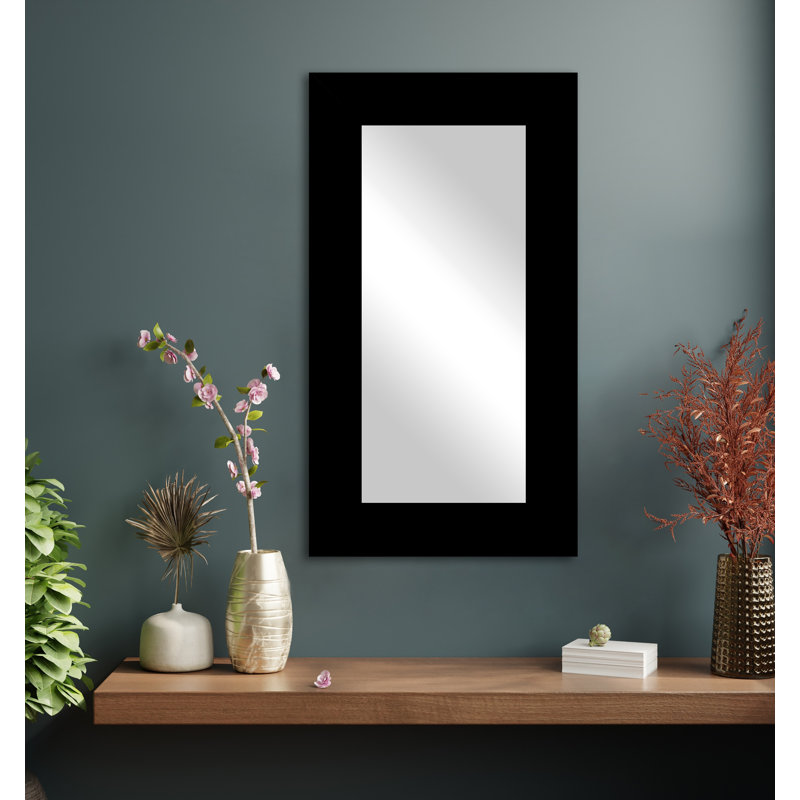 Miroir mural Maci Eileen, Noir lustré, 33 po x 24 po