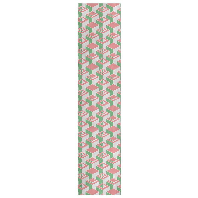Chemin de table Classic Skyscrapers, 16 po x 90 po, Rouge/vert