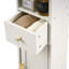 Slim Tall Bathroom Cabinet With Adjustable Shelves, Storage Cabinet With Toilet Paper Scroll And Small Drawer-792226954