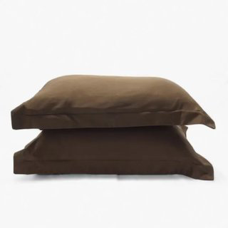 400TC Sateen Solid Cotton Pillow Sham, Chocolate