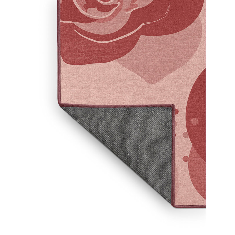 Soft Plush Farner Valentines Modern & Contemporary Abstract Area Rug in Brown – Rose Binding, 2x5