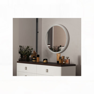 Grey Round Mirror
