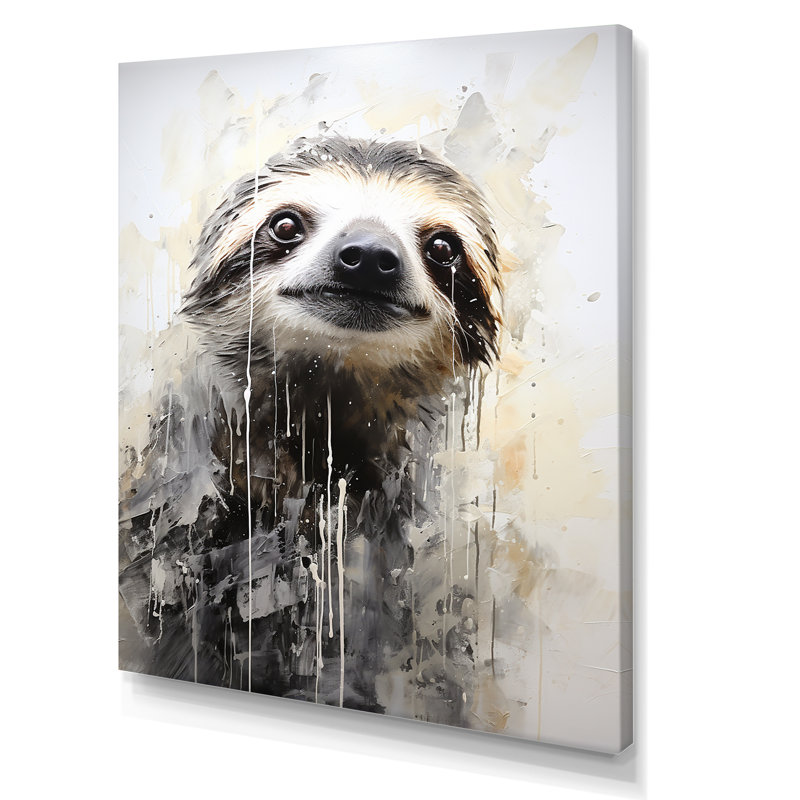 «Thoughtful Sloth II» sur toile, H 20 po x l 12 po x P 1 po, Toile tendue