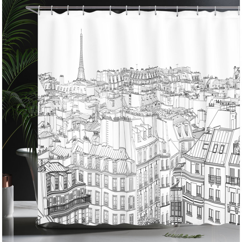 Floral Shower Curtain with Hooks Included, 70" H x 69" W