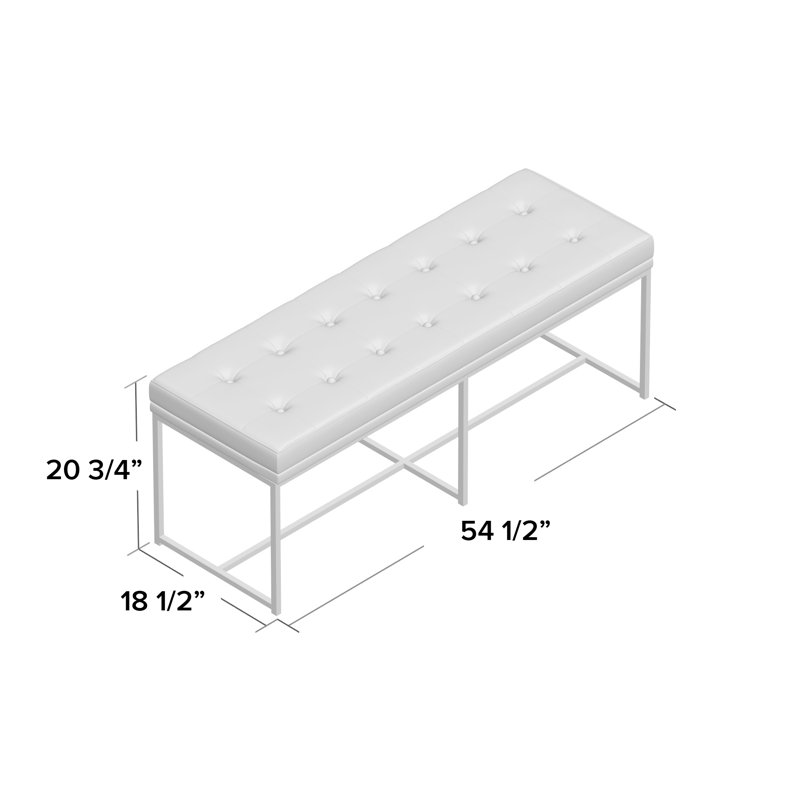 Banc de chambre rembourré Jaymae, Similicuir noir