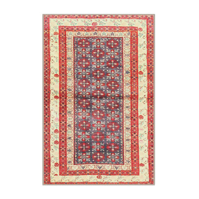 Tapis traditionnel bleu / orange / beige