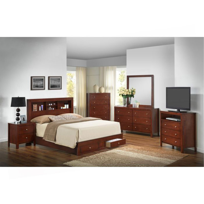 Lit de rangement transitionnel en cerisier, Cherry, Full