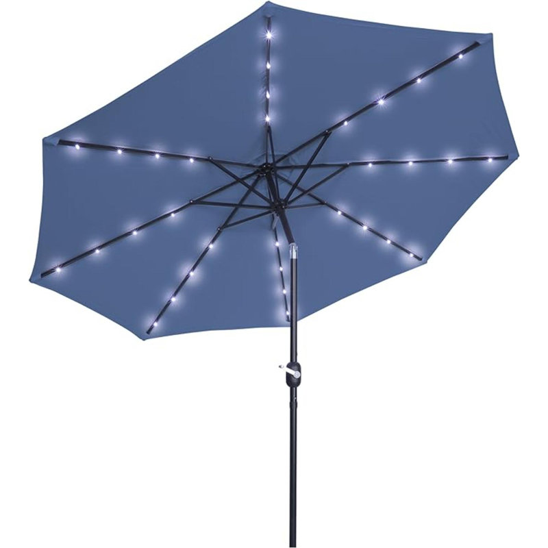 Parasol solaire à DEL 9 pi, Bleu marine