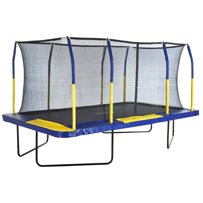 UpperBounce 9' x 15' Mega Large Rectangle Trampoline with Enclosure Net System, Professional Trampoline
