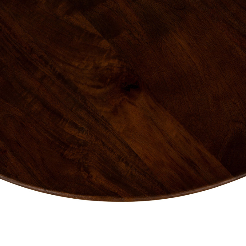 Modern Mango Wood Round Accent Table, Walnut