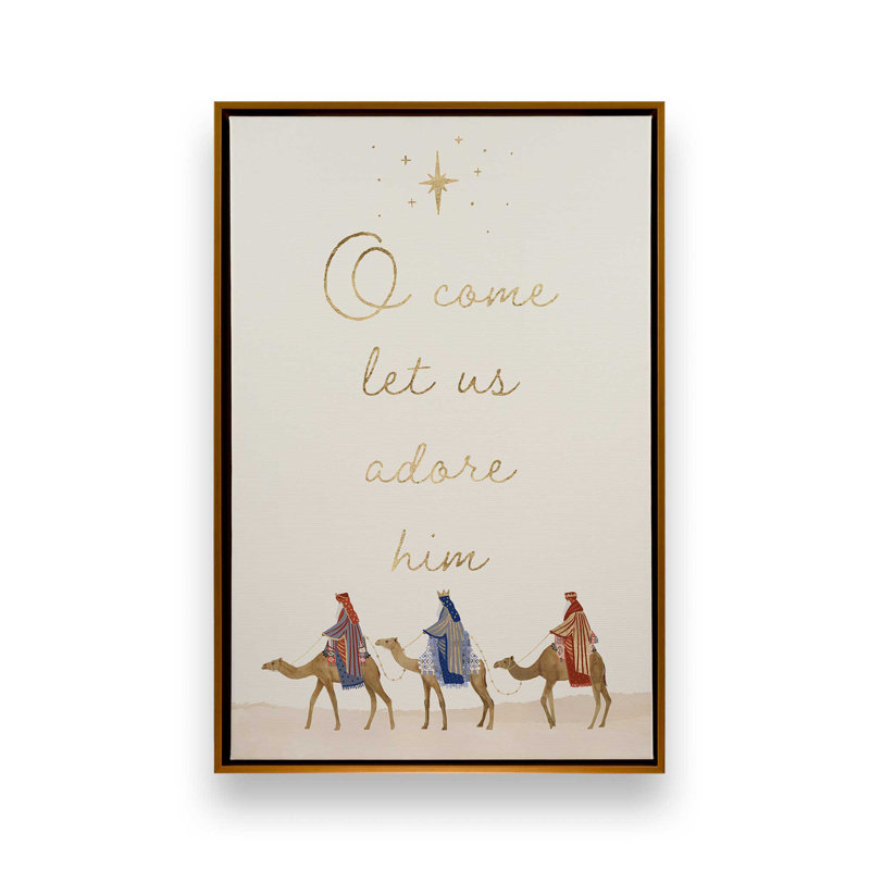 «Wise Men Journey», reproduction sur toile, H 12,75 po x l 8,75 po, Cadre flottant doré