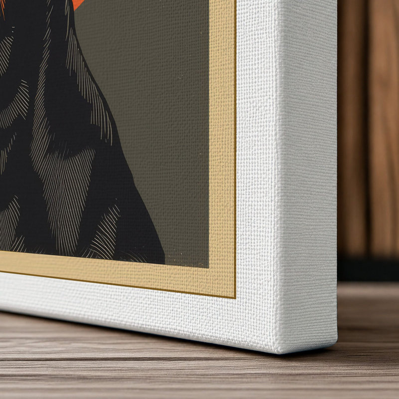 Doberman Rising Geometric - Wrapped Canvas, 30x20 - 76.2 x 50.8 cm, White Border