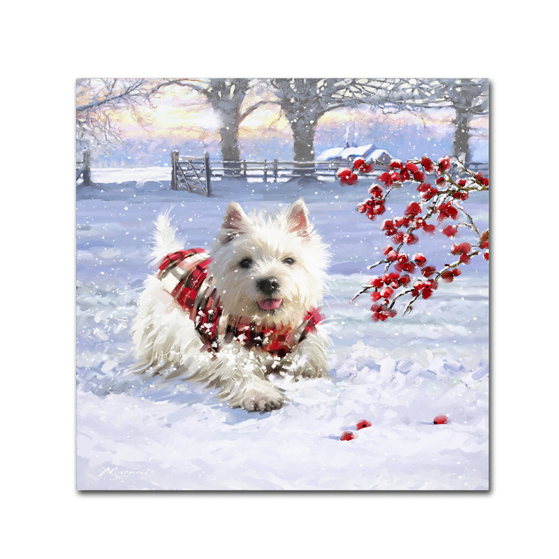 « westie fun », reproduction sur toile, H 35 po x l 35 po x P 2 po