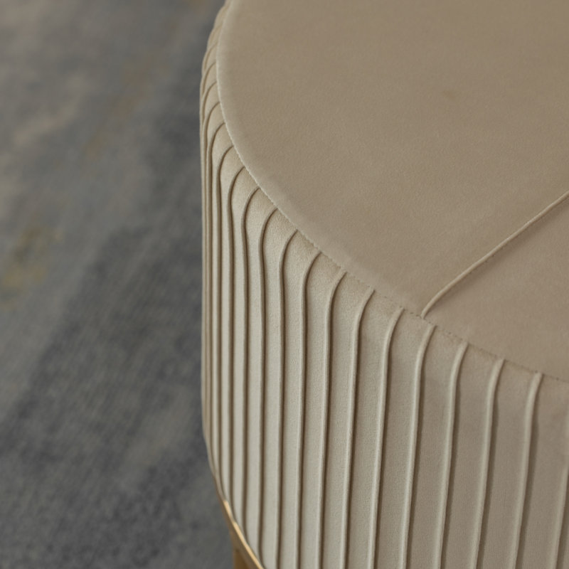 Raiin Upholstered Ottoman, Cream Revolution Performance Fabrics