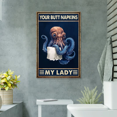 Pieuvre bleue - Your Napkins, My Lady Gallery, toile tendue