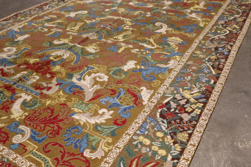 Wool Area Rug in Brown/Yellow/Blue